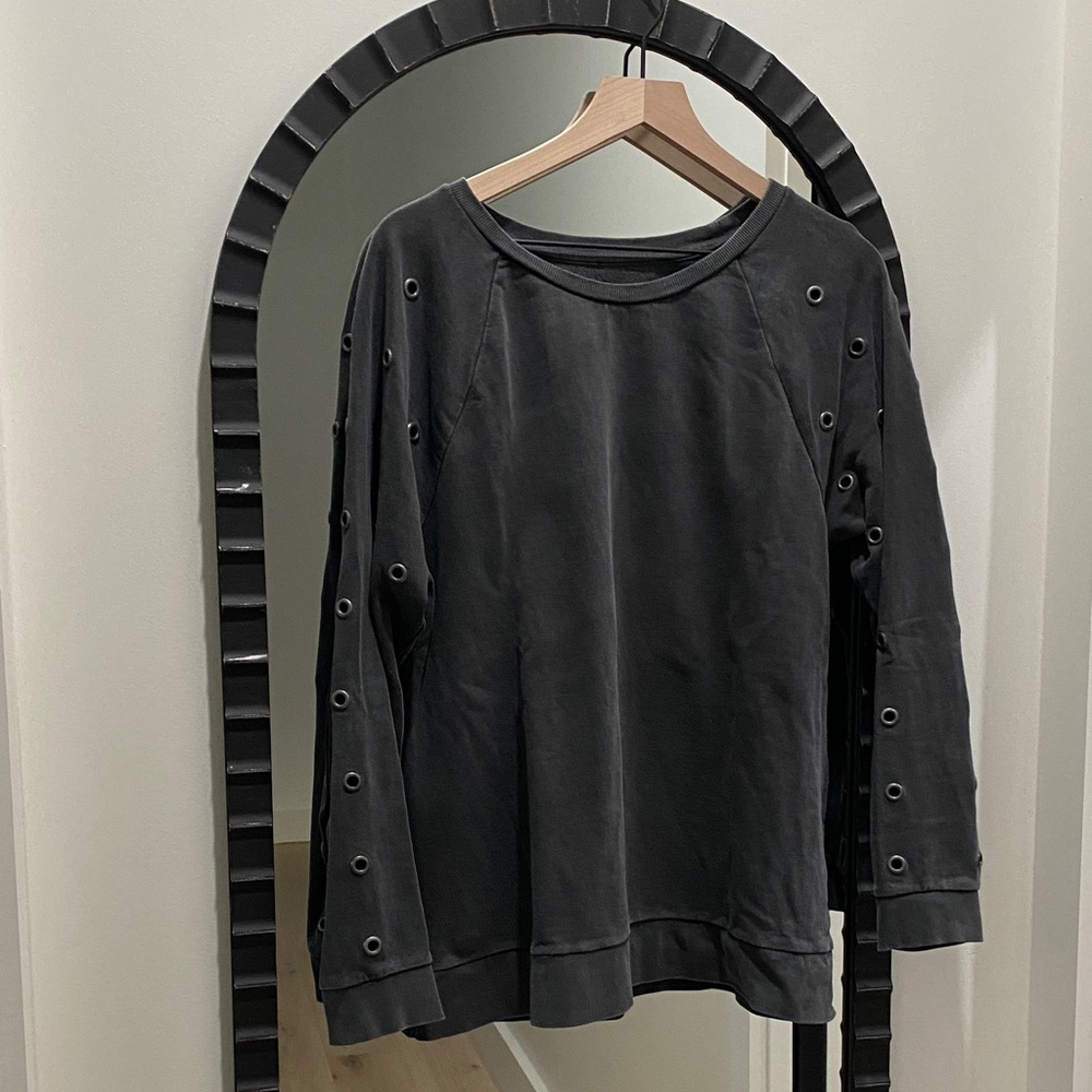 Grommet Gray Crew Sweatshirt